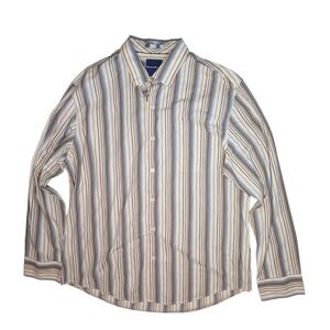 Tommy Bahama Mens XL Stripe Button Down Shirt 100% Pima Cotton‎